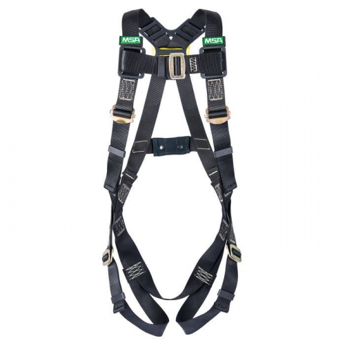 MSA 10152649, Workman Arc Flash Vest-Style Harness Back Web Loop, Qwik-Fit leg straps, XLG, Black, M